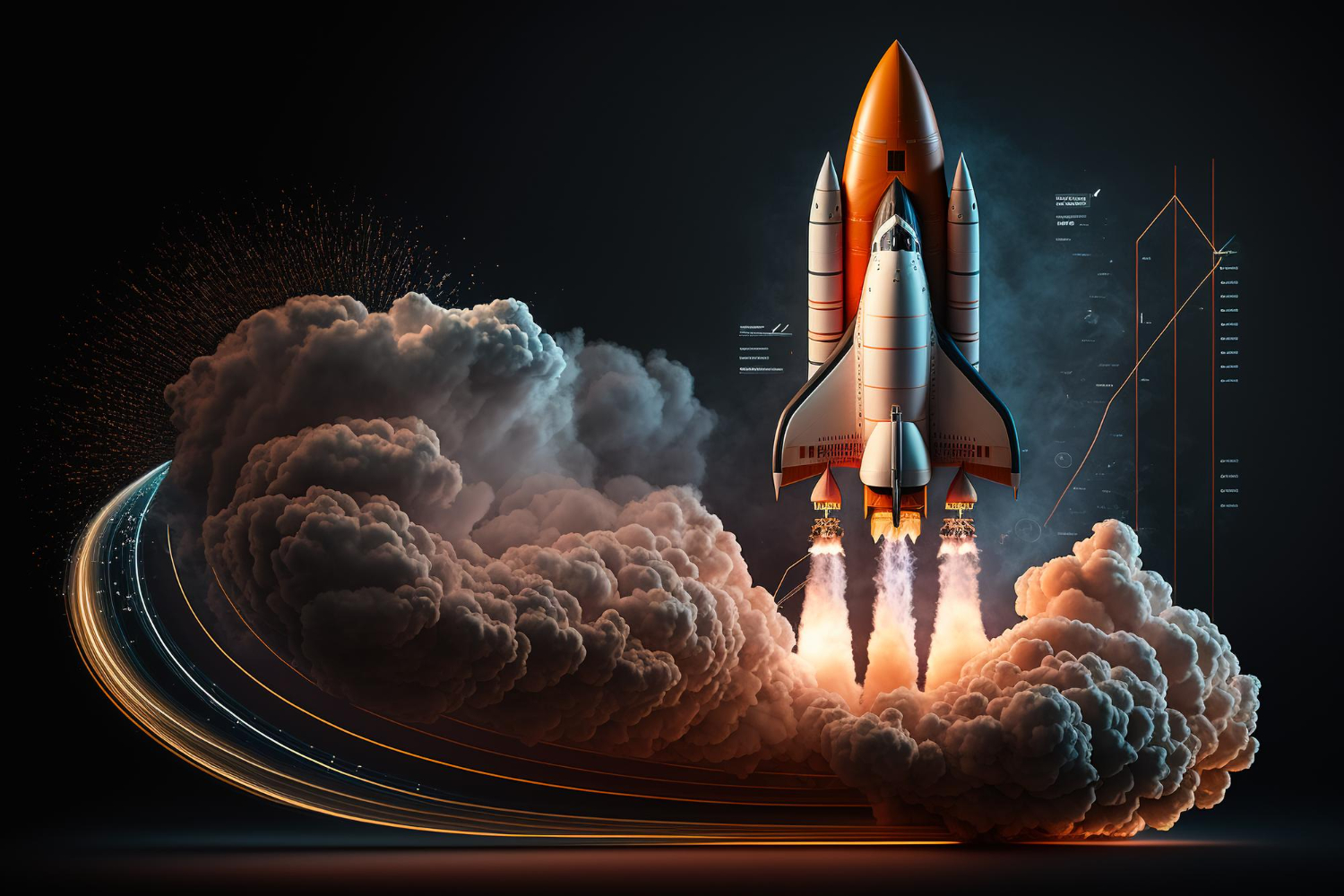 launching-space-rocket-background-graphs-data-generative-ai
